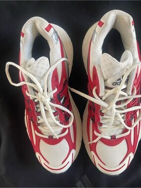 Adidas men Red and White Athletic Sneakers ok
